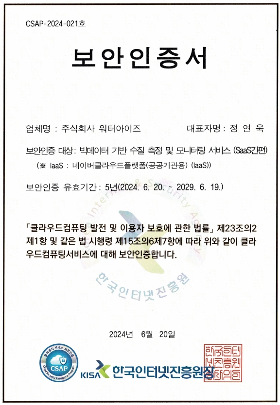 Certificate of CSAP security